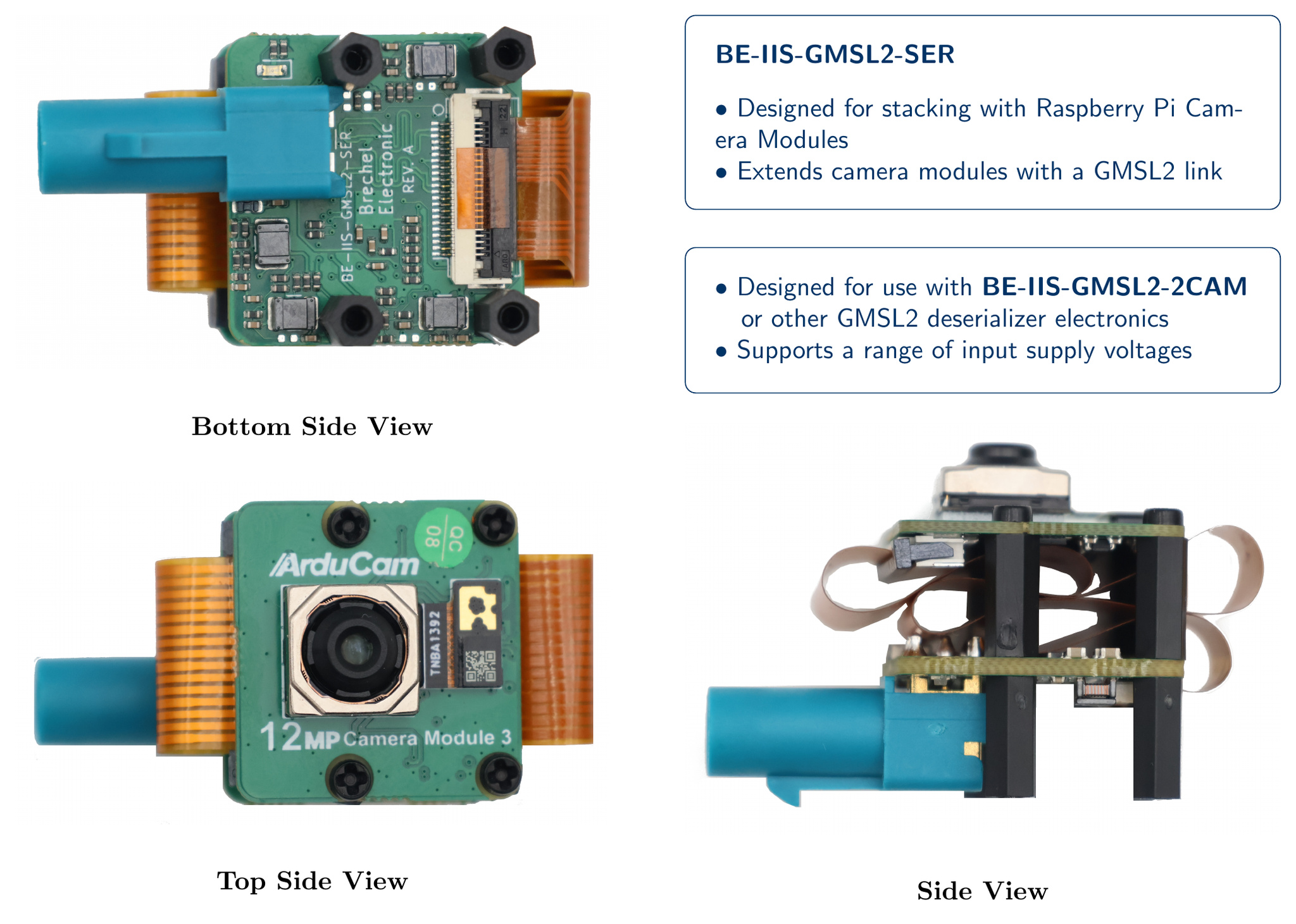 GMSL2 Serializer Camera Adapter Board