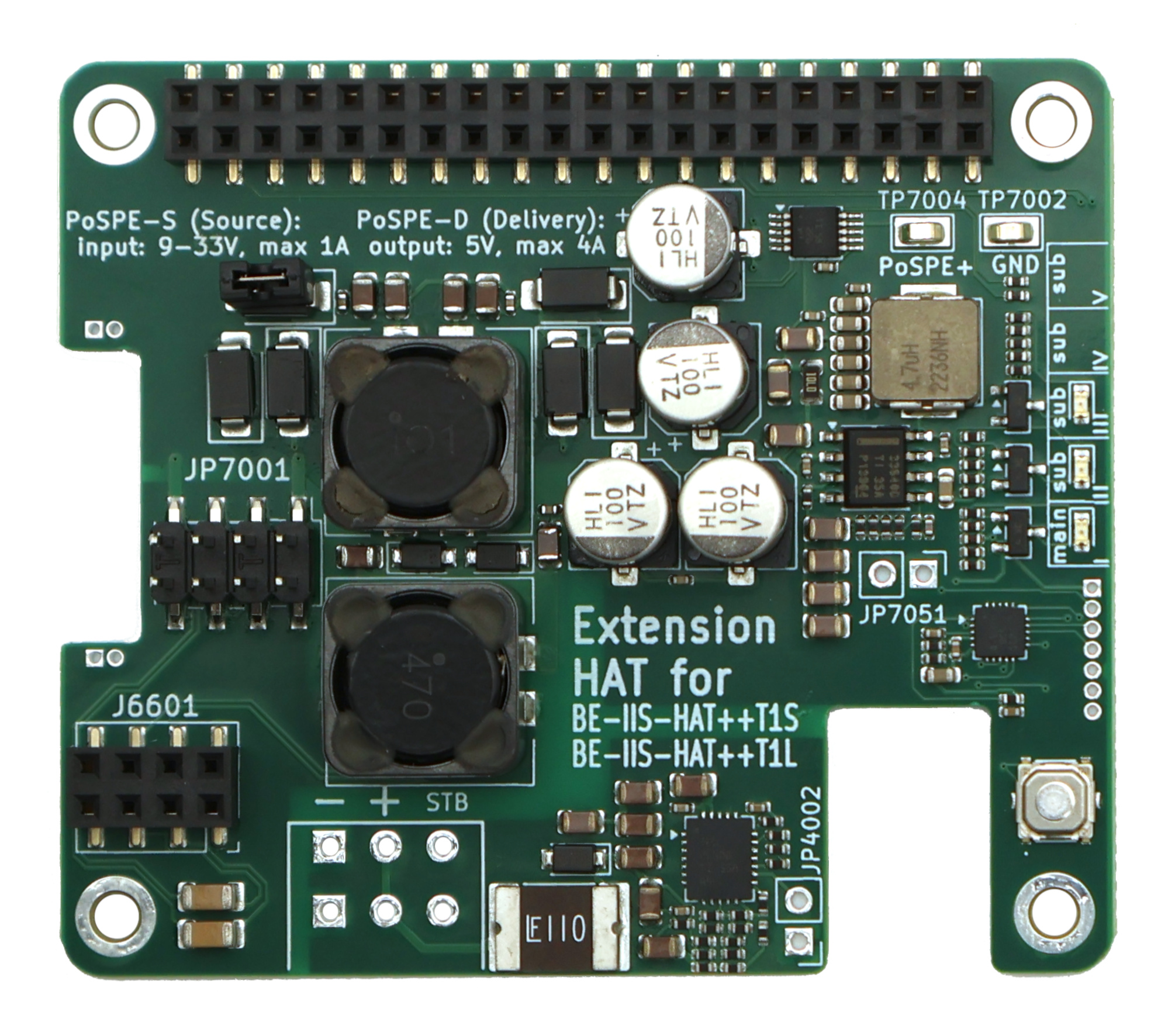 Power over SPE (PoSPE) Industrial HAT++ Add-on for Raspberry Pi