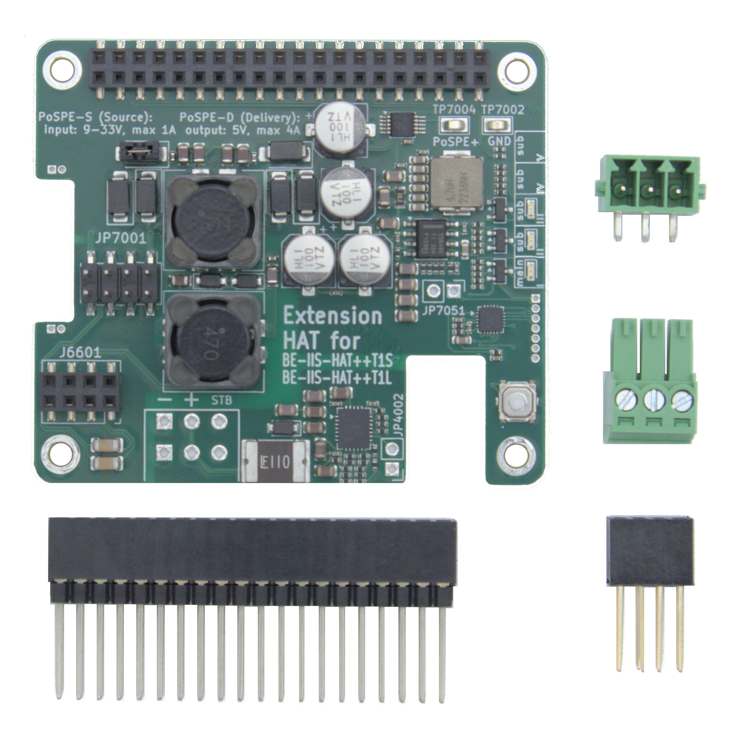 Power over SPE (PoSPE) Industrial HAT++ Add-on for Raspberry Pi